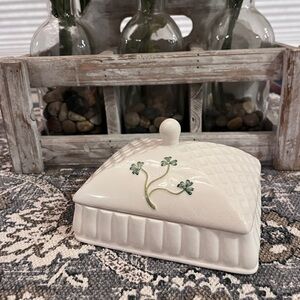 Russ Berrie "Celtics Blessings" Shamrock Porcelain Trinket Box